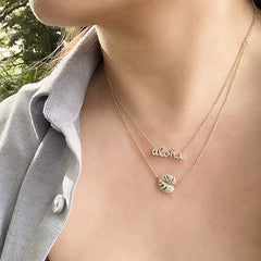 Mini Aloha Script Necklace