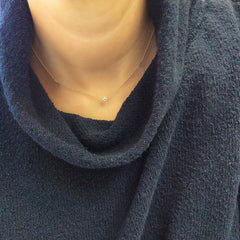 quadra mini necklace in rose gold with diamonds