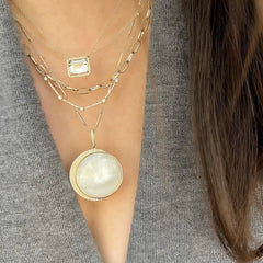 One of a Kind Moon Phase Mother of Pearl Pendant