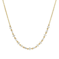 confetti necklace with round and baguette diamonds