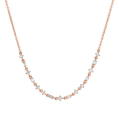 confetti necklace with round and baguette diamonds