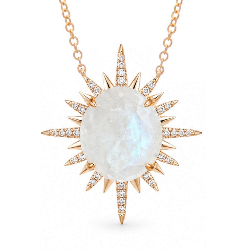 Sunburst Riviera Rainbow Moonstone Necklace