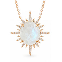 Sunburst Riviera Rainbow Moonstone Necklace