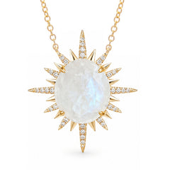 Sunburst Riviera Rainbow Moonstone Necklace
