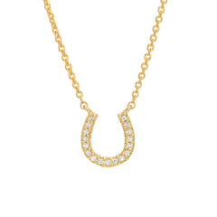 horse show necklace in 14k gold with diamonds