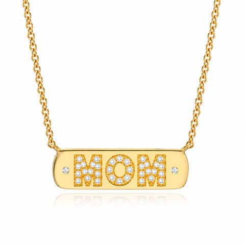 Mom Plaque Necklace