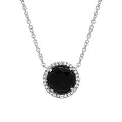 7.0mm rose cut domed colored stone with a diamond and gold halo