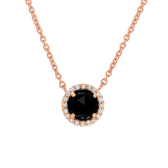 5.0mm diameter rose cut colored stone with a gold and diamond halo