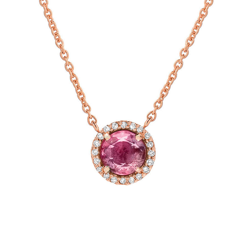 RADIALL ネックレス　ROSY NECKLACE 14K Rose Gold 0.02ct Round Shape Trendy Diamond Vertical