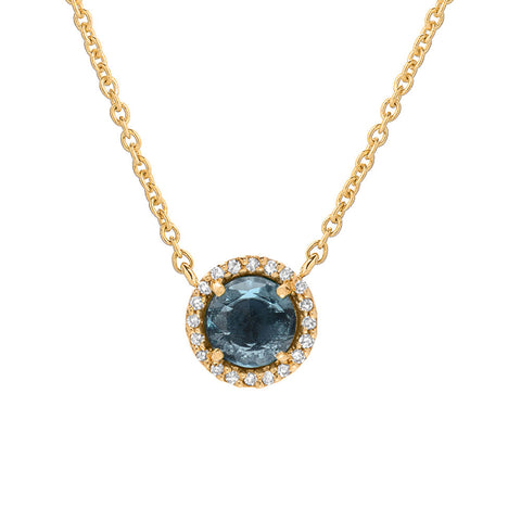 Rosie 5.0mm London Blue Topaz & Diamond Necklace