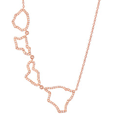 hawaiian islands of Hawaii, Maui, Oahu and Kauai in 14k gold with diamonds