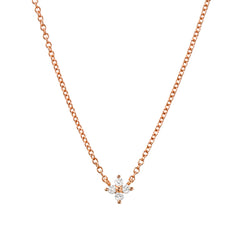quadra mini necklace in rose gold with diamonds