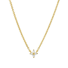 quadra mini necklace in yellow gold with diamonds