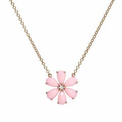 Flower Power Pink Opal Necklace