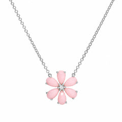 Flower Power Pink Opal Necklace