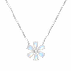Flower Power Rainbow Moonstone Necklace