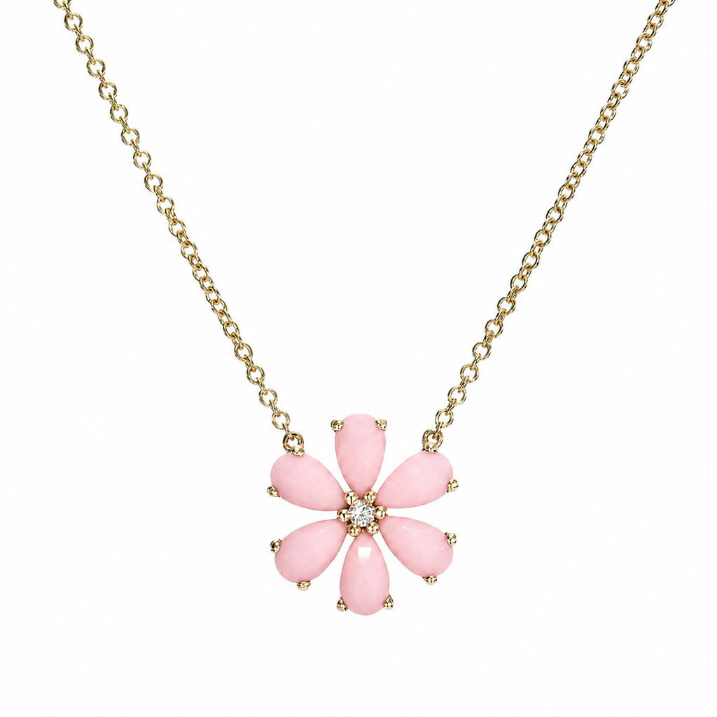 Flower Power Pink Opal Necklace