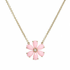 Flower Power Pink Opal Necklace