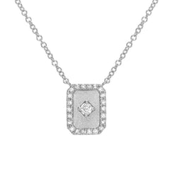 14k gold and diamond mirro necklace