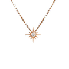 ,ini starburst necklace with a solitaire diamond