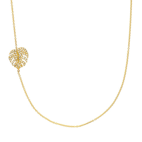 Monstera Leaf Sideways Necklace