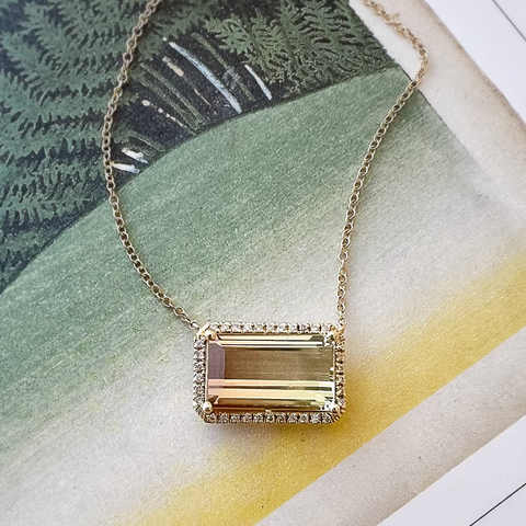 One of a Kind Bicolor Tourmaline Necklace in Yellow Gold