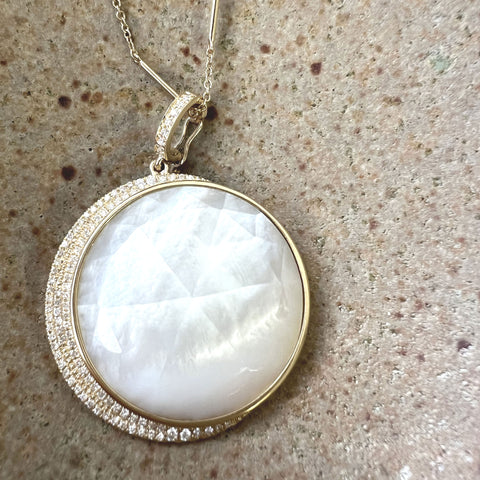 One of a Kind Moon Phase Mother of Pearl Pendant
