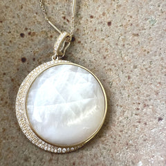large center one of a kind mother of pearl pendant