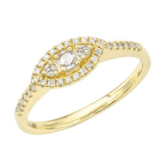 14k gold ring with white and rose cut diamonds