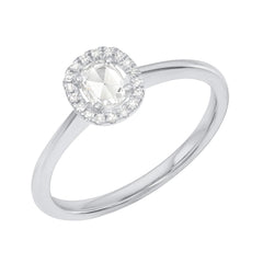 oval rose cut halo ring