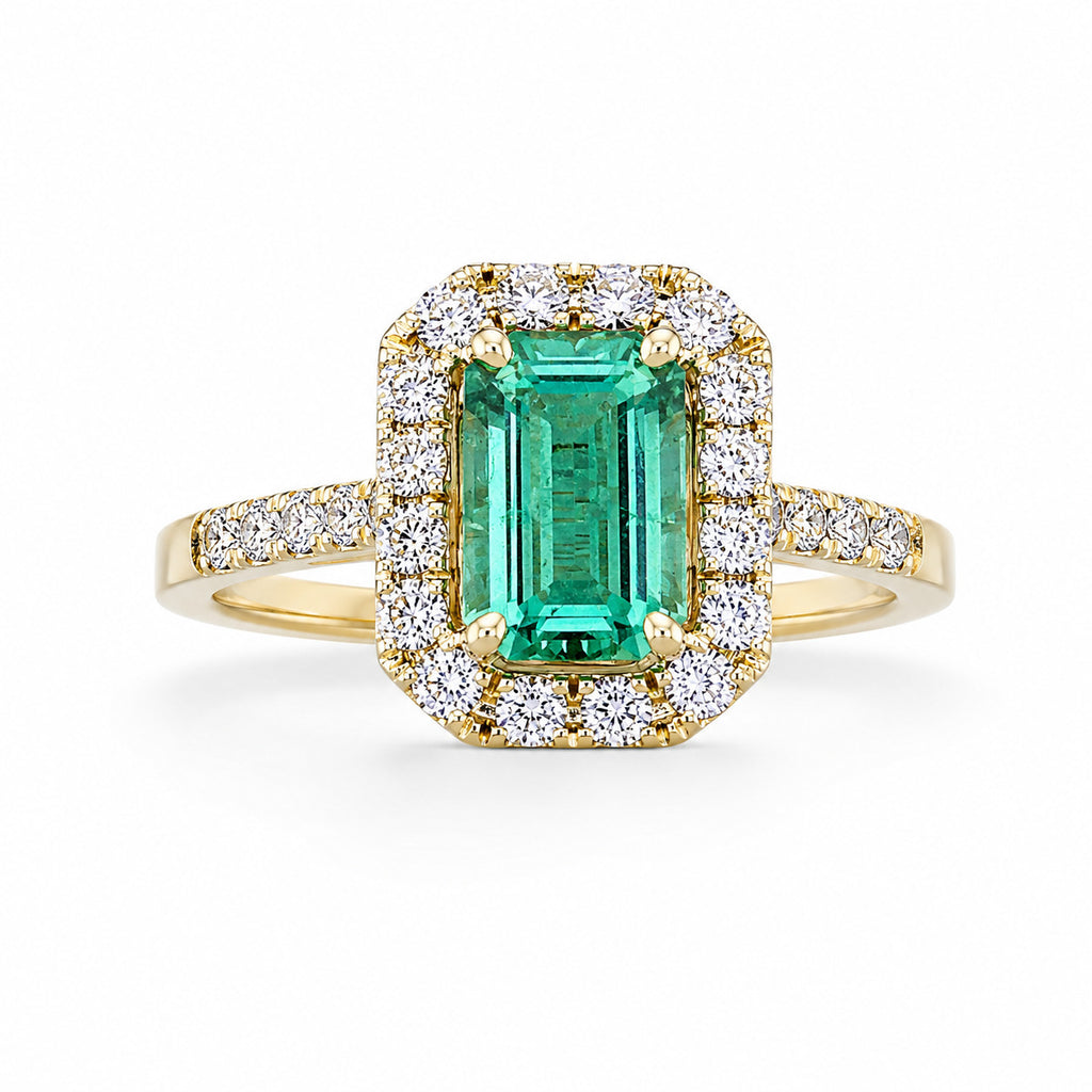 One of a Kind Emerald Ring in 14k Yellow Gold