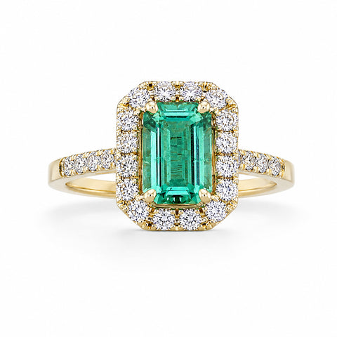 One of a Kind Emerald Ring in 14k Yellow Gold