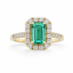 One of a Kind Emerald Ring in 14k Yellow Gold