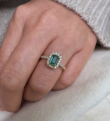 One of a Kind Emerald Ring in Yellow 14k Gold