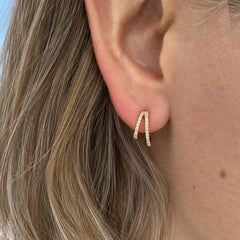 Mini Split Hoop Post Earrings