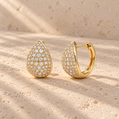 Tapered Huggies with Pave Diamonds