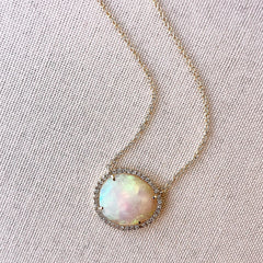 pretty petite opal necklace in 14k gold and natural diamonds