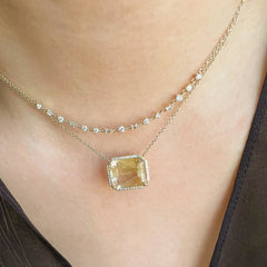 Baguette and Round Diamond Confetti Necklace