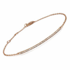 bar bracelet with diamonds in rose gold