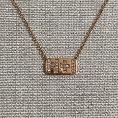 Personalized Diamond Initial Plaque Necklace