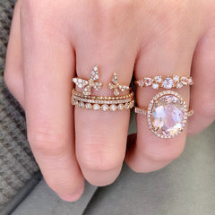 pretty pink hued rings
