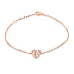 pave diamond heart bracelet