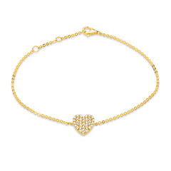 pave diamond heart bracelet