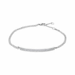 diamond pave bar bracelet in white gold