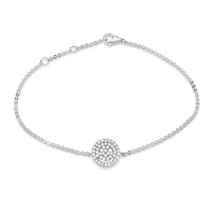 smiley face pave bracelet with diamonds in 14k white gold