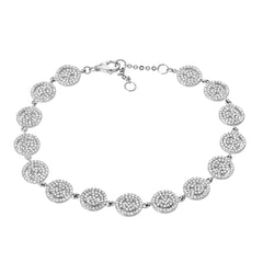 smiley face tennis bracelet in white gold with diamonds