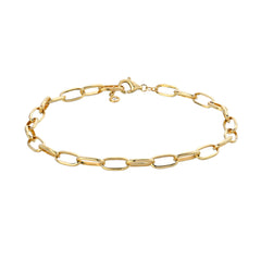 hand made chain bracelet in 14k yellow gold