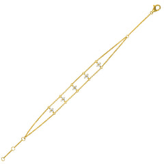 quadra double chain bracelet