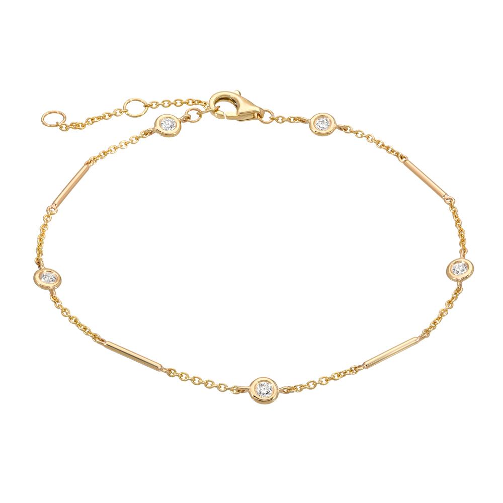 Unity Chain bracelet with station diamonds in yellow gold