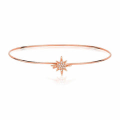 starburst hook bangle with diamonds in rose gold